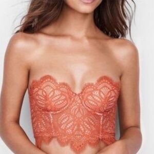 VS Pink Lace Long Bra 36D